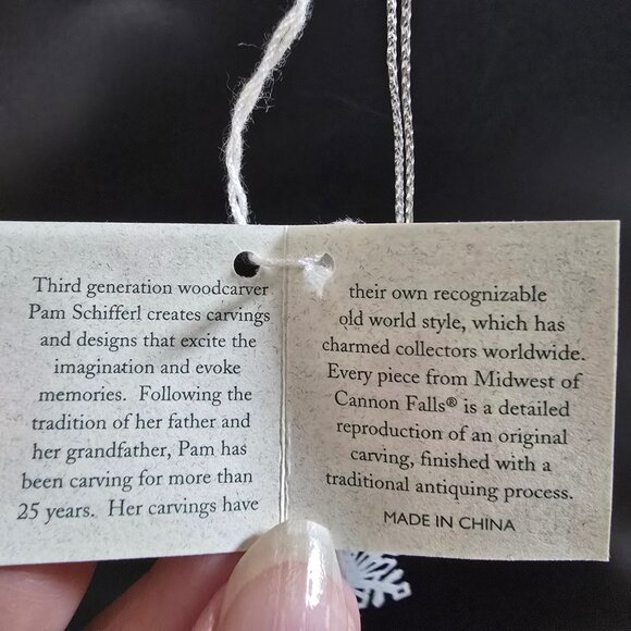 NWT RARE Pam Schifferl Winter White Fox Ornament Snowflake Accent  By Midwest - Picture 8 of 9